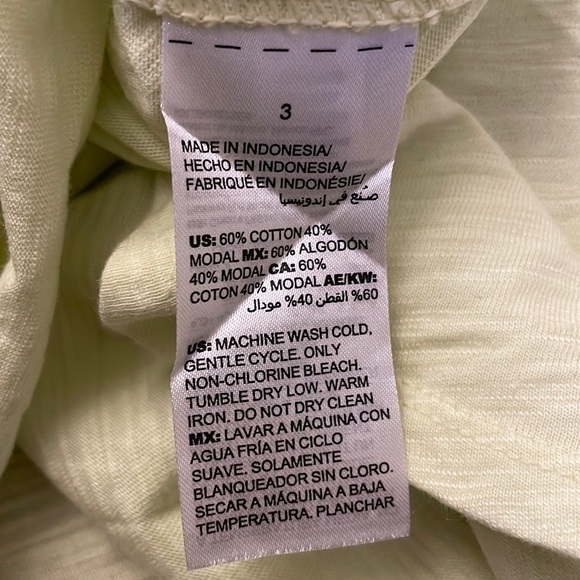 Chico’s yellow 3/4 sleeve v-neck the ultimate tee (size 3) - Picture 8 of 8